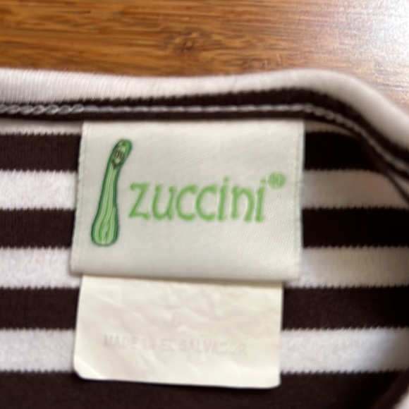 Zuccini brown and white striped girls ribbon detailed turkey dress size 6 EUC - Picture 5 of 7